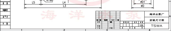 TSWA臥式清水低轉(zhuǎn)速離心多級(jí)泵安裝尺寸圖